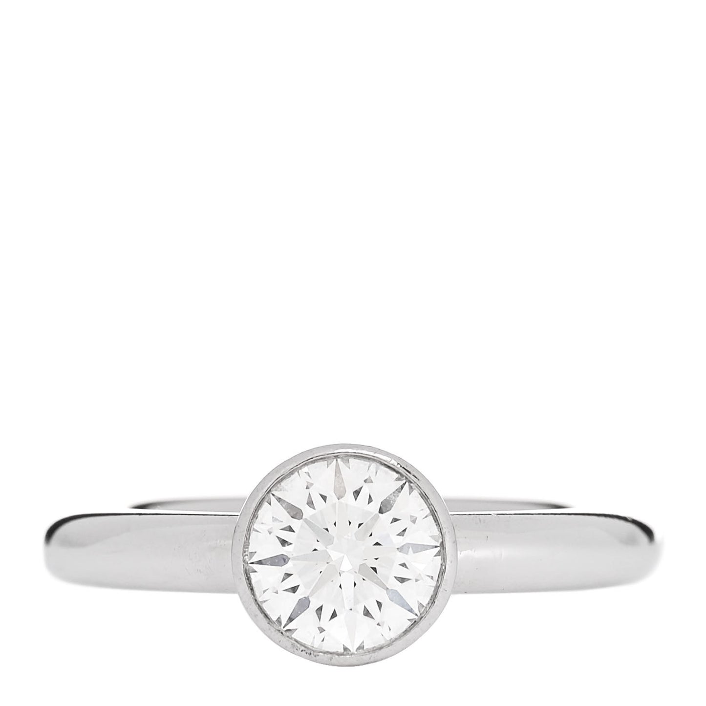 Platinum Diamond .87ct Bezel Engagement Ring 47 4.25
