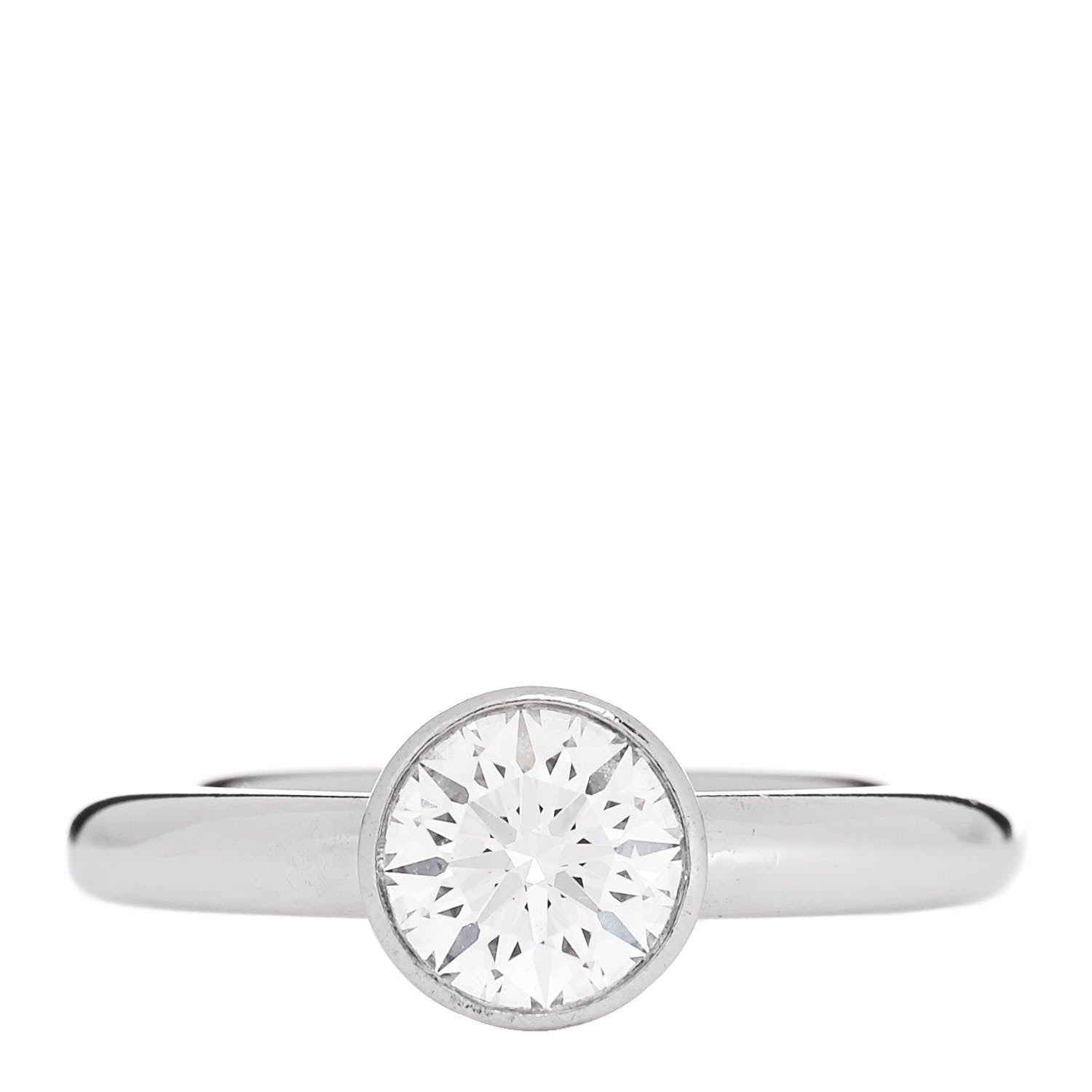 Tiffany Platinum Diamond .87ct Bezel Engagement Ring 47 4.25 1 of 5