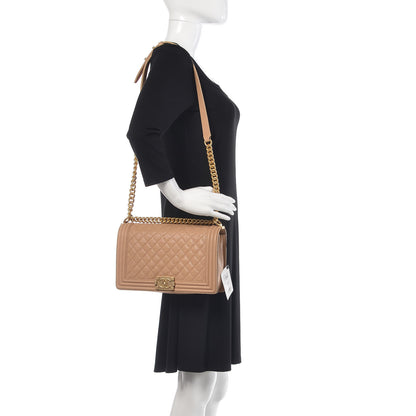 Chanel Caviar Quilted New Medium Boy Flap Beige 2 of 11