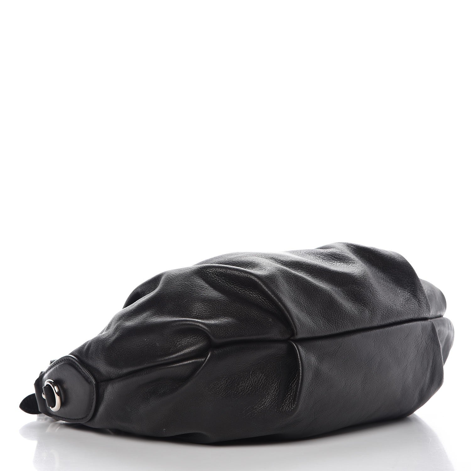 Prada Soft Calf Pleated Hobo Black 4 of 7