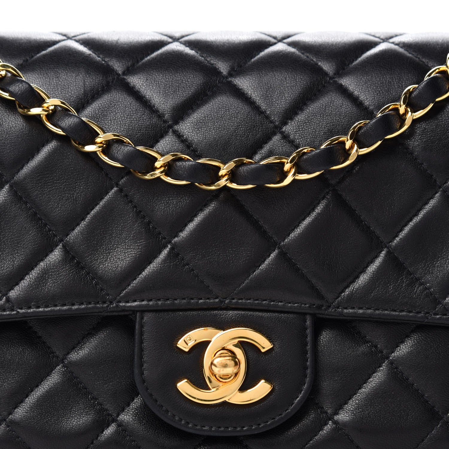 Chanel Lambskin Quilted Medium Single Flap Black 11 of 12