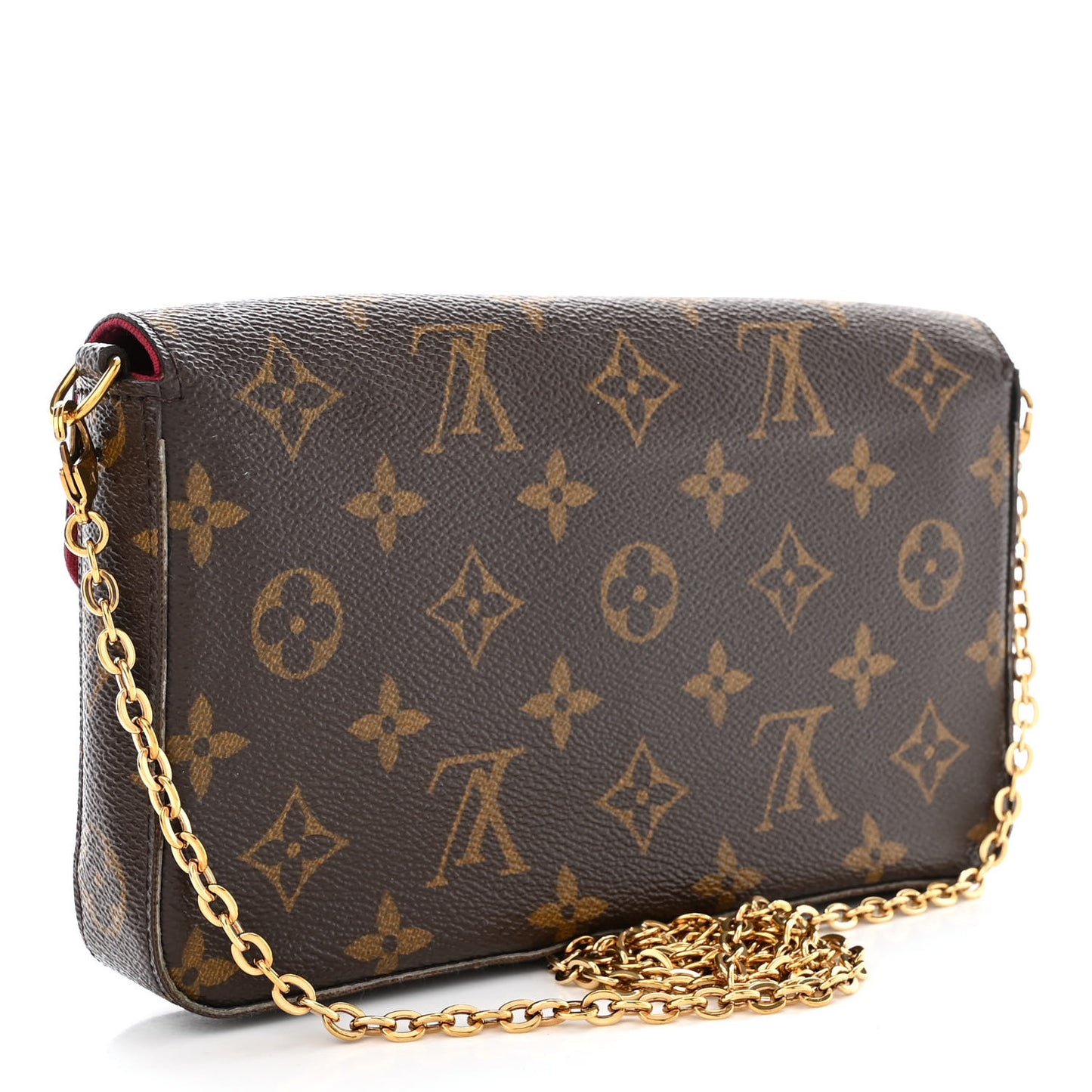 Monogram Pochette Felicie Chain Wallet Fuchsia