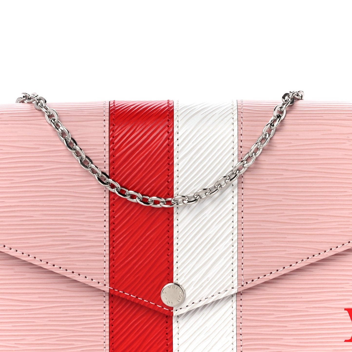 Epi Pochette Felicie Rose Ballerine Stripe