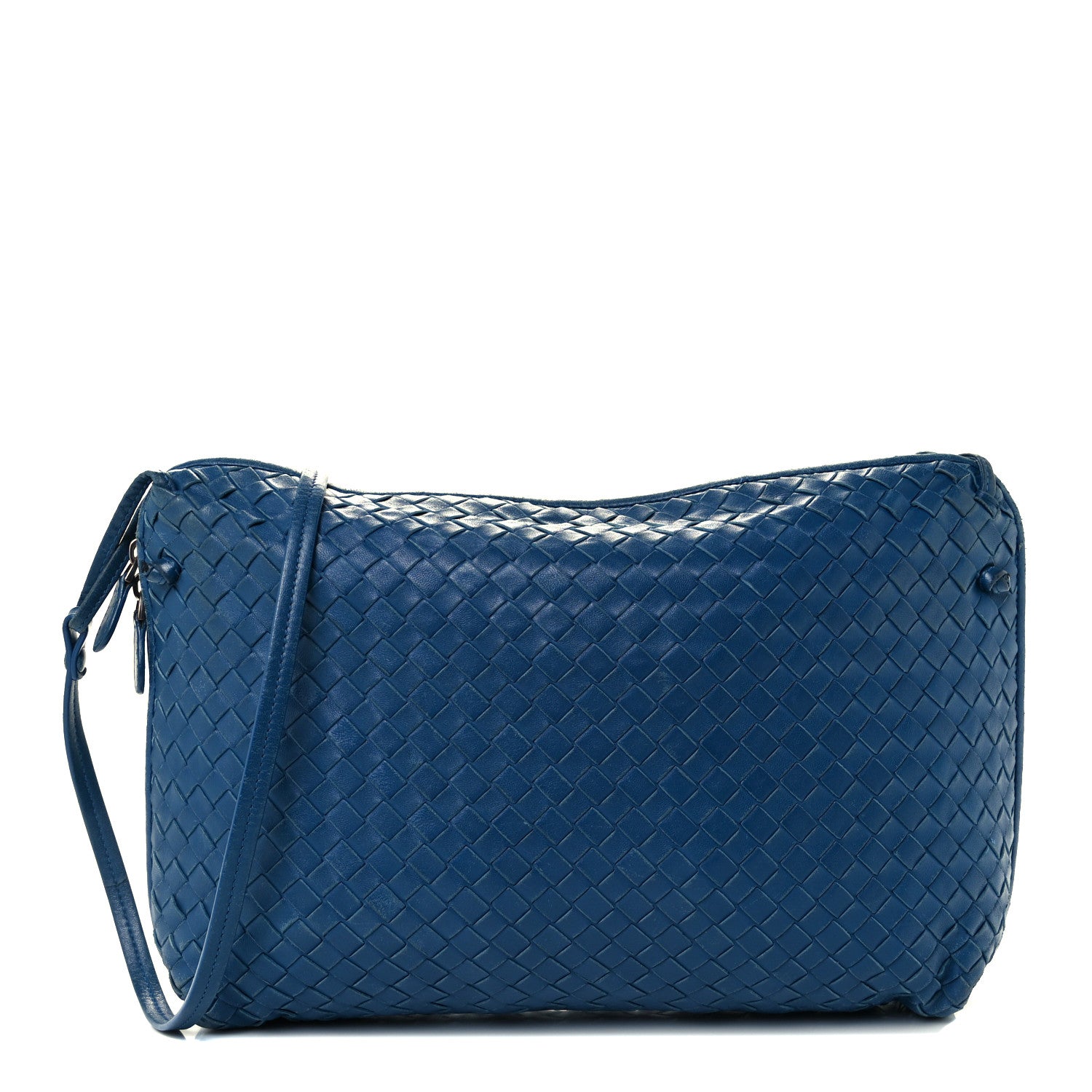 Bottega Veneta Nappa Intrecciato Nodini Crossbody Messenger Blue 1 of 11