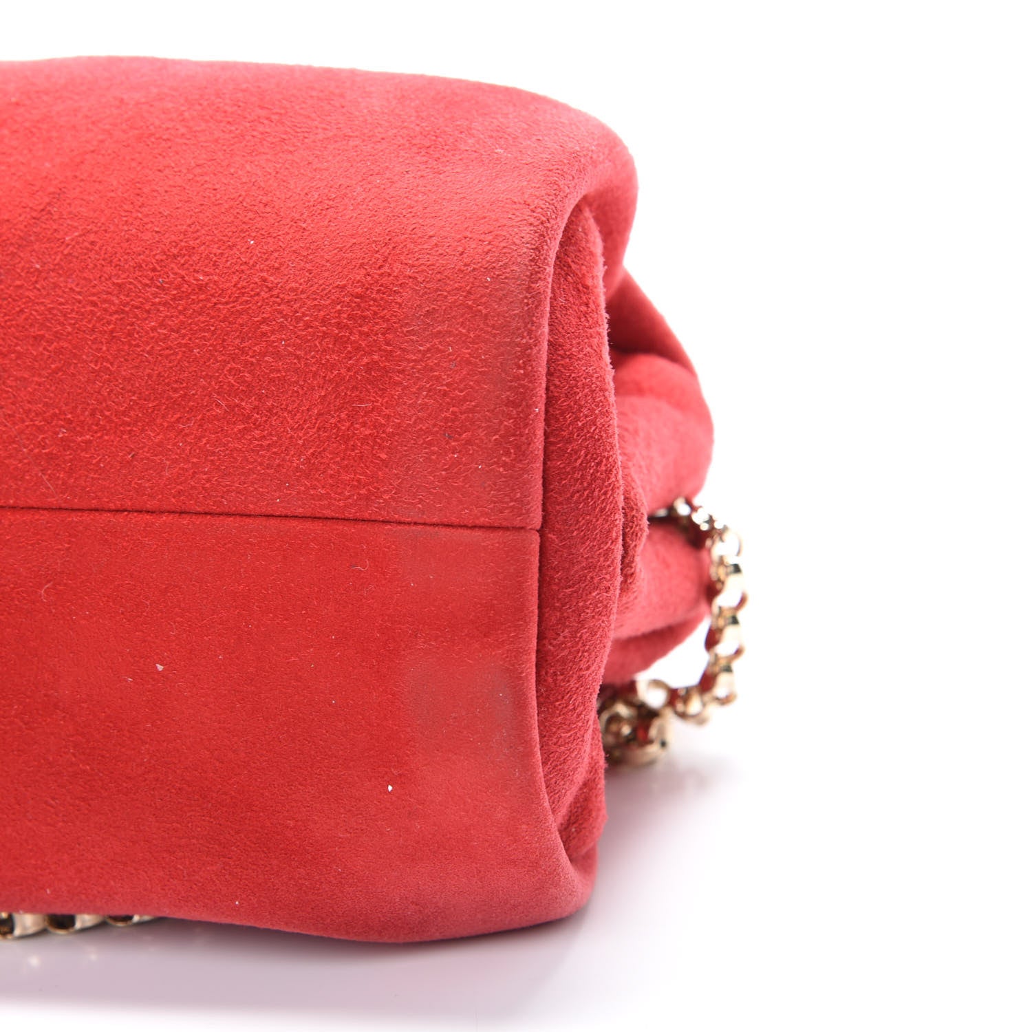 Jimmy Choo Suede Cara Chain Clutch Dahlia 9 of 10