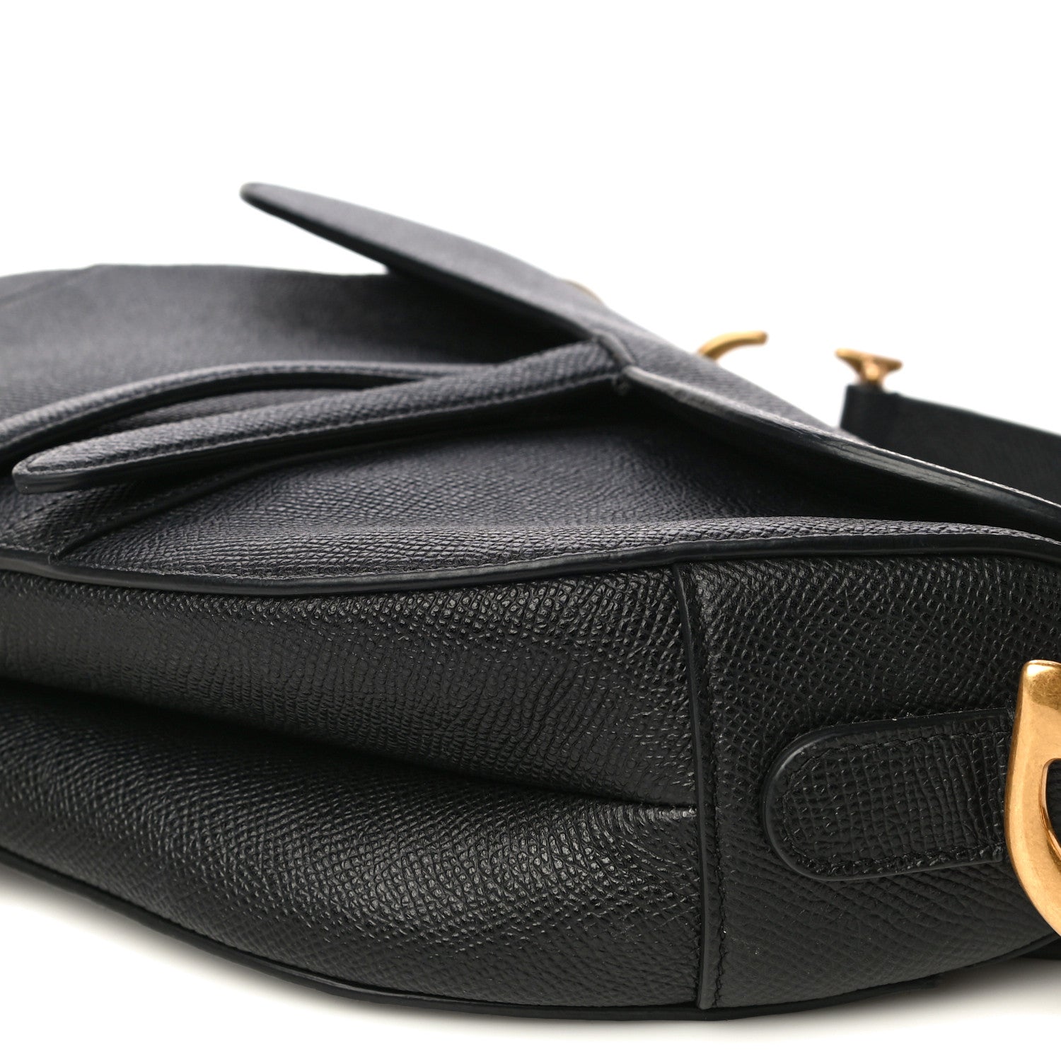 Christian Dior Grained Calfskin Saddle Bag Black 11 of 15