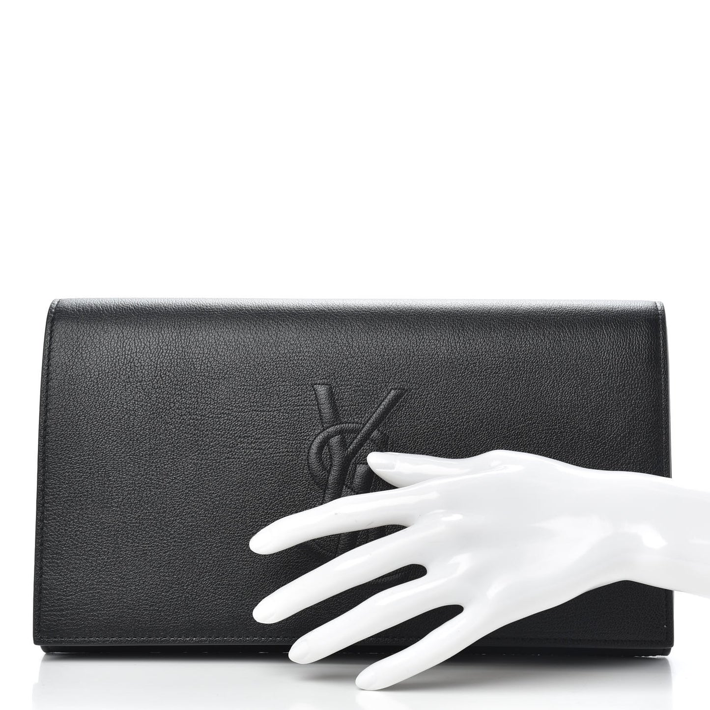 Calfskin Monogram Large Belle De Jour Clutch Black