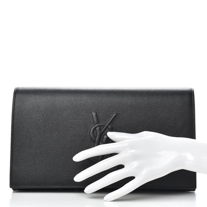 Saint Laurent Calfskin Monogram Large Belle De Jour Clutch Black 2 of 9