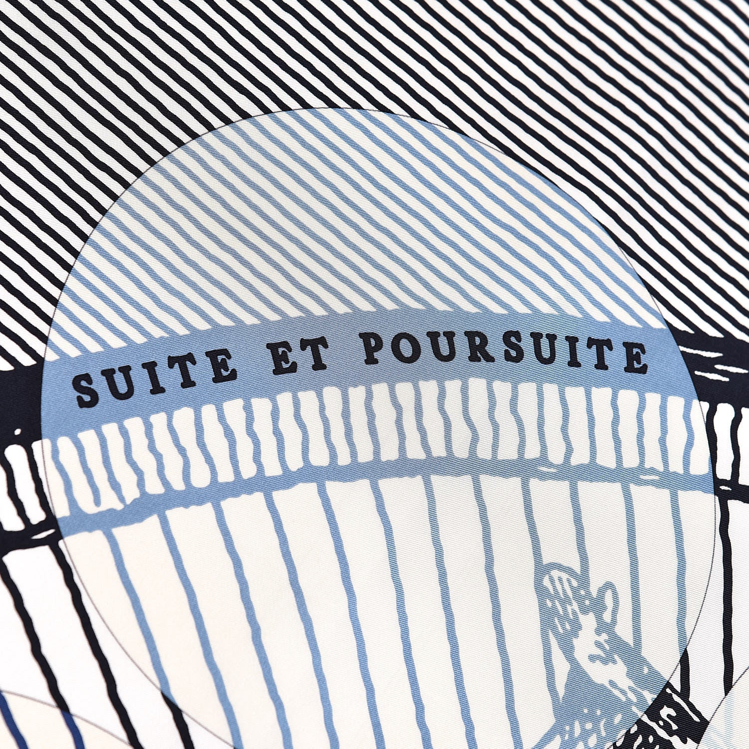 Hermes Silk Geant Suite Et Poursuite Scarf 140 Marine Blanc Ciel 4 of 7