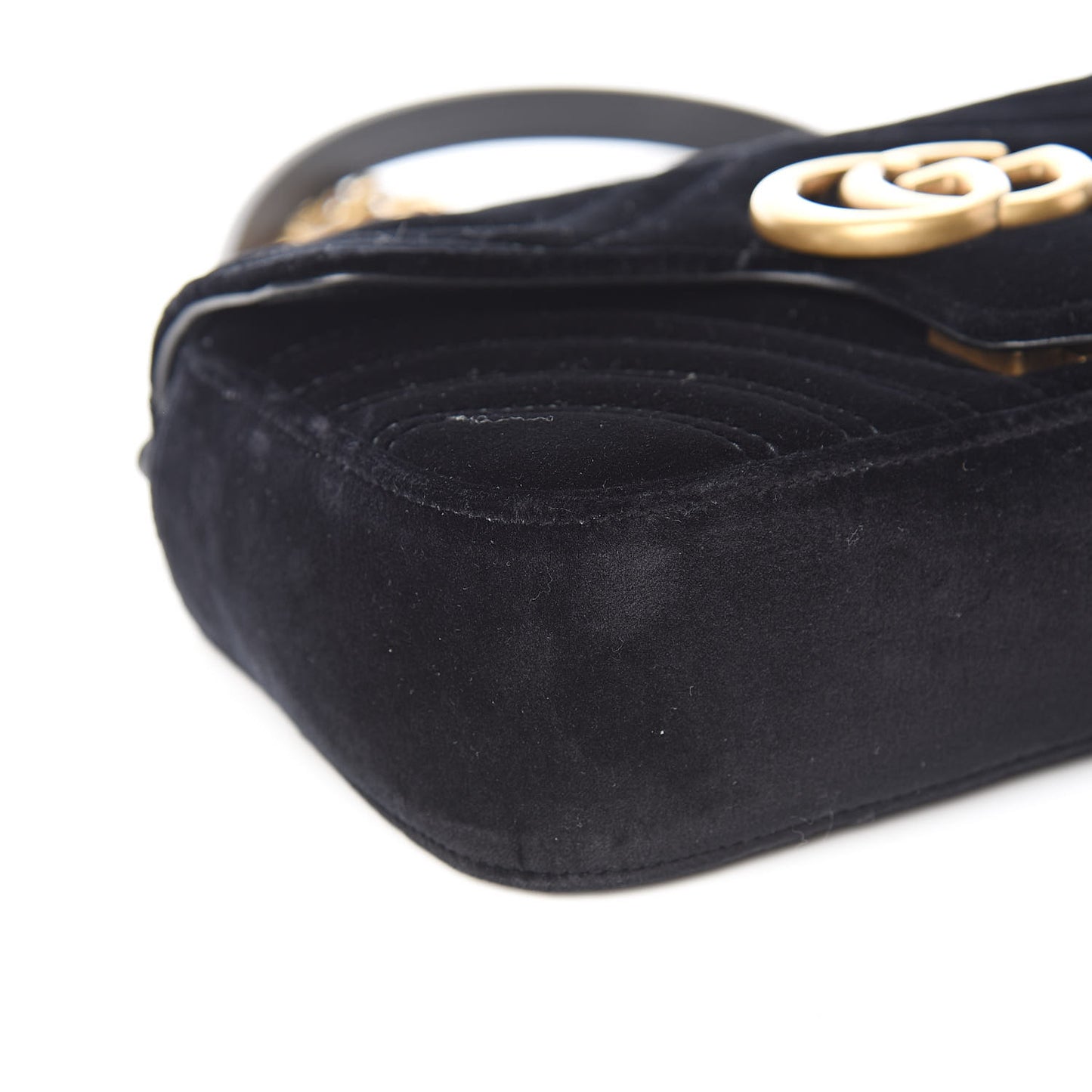 Velvet Matelasse Mini GG Marmont Shoulder Bag Black