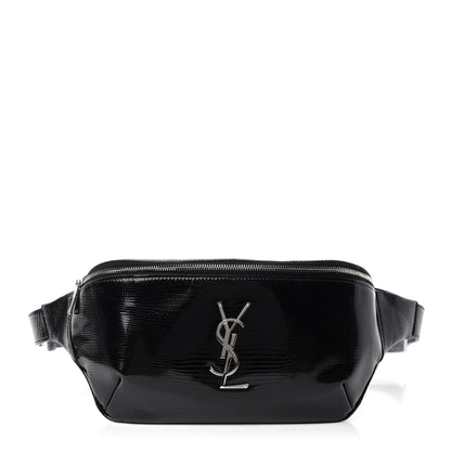 Saint Laurent Lizard Embossed Calfskin Belt Bag Black 1 of 10