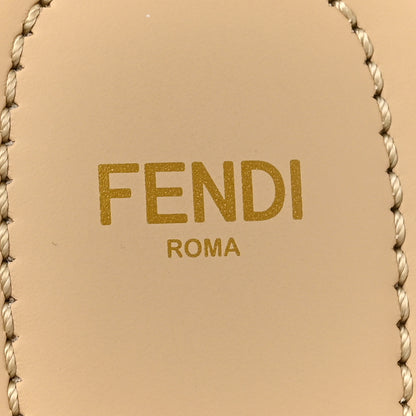 Fendi Raffia Womens FF Sunshine Flatform Slide Sandals 39 Beige 7 of 10