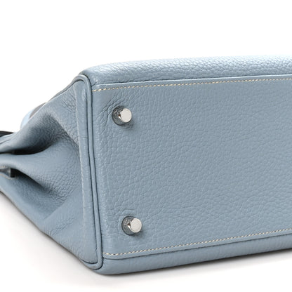 Hermes Togo Kelly Retourne 28 Bleu Lin 9 of 10