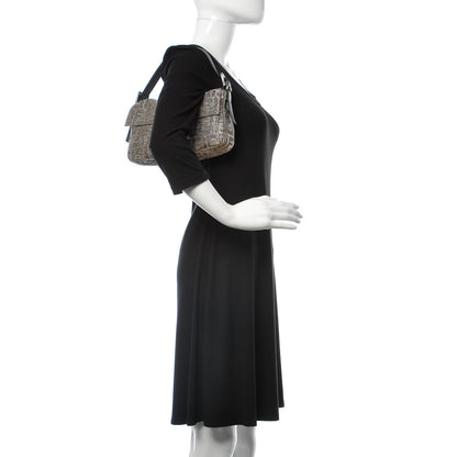 Fendi Metallic Lurex Zucca Vitello Baguette Oro Argento 2 of 8
