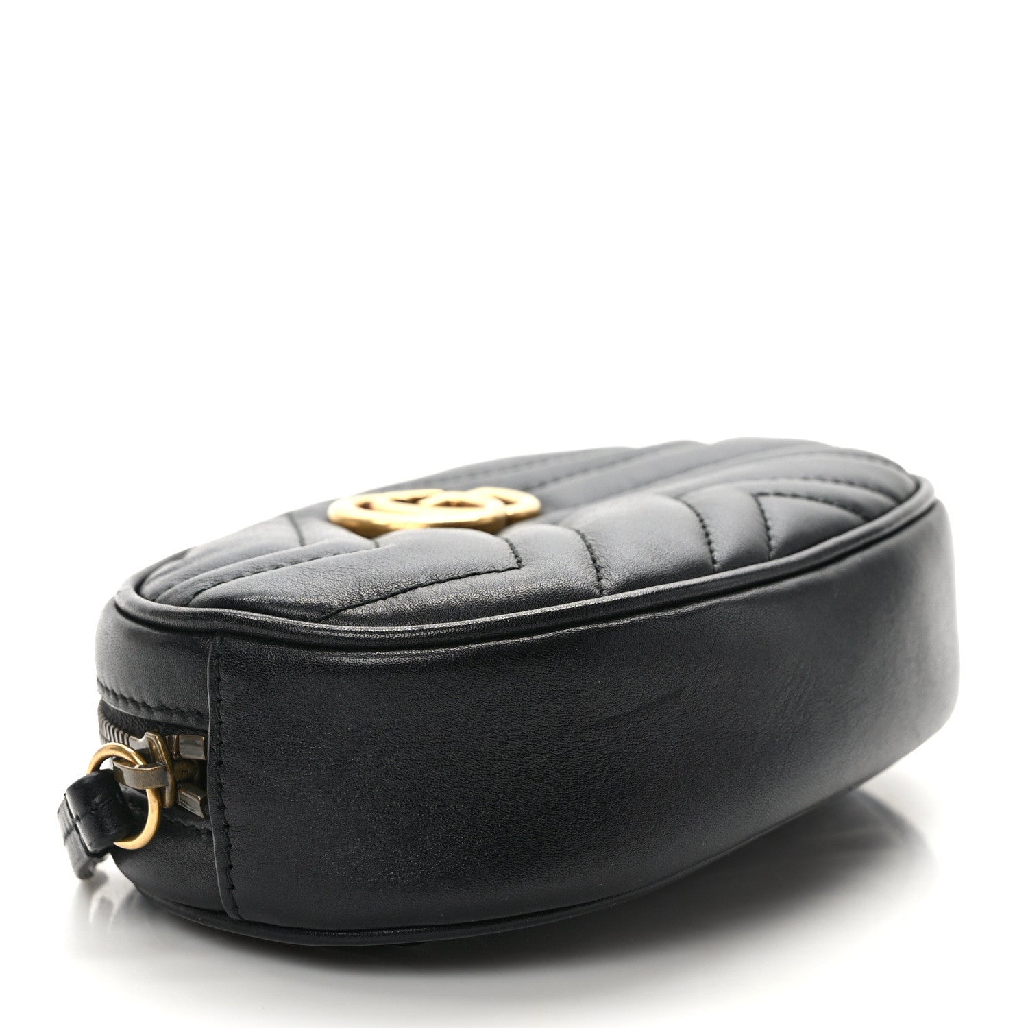 Gucci Calfskin Matelasse GG Marmont Belt Bag 75 30 Black 4 of 11