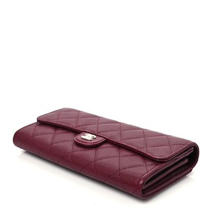 Chanel Caviar Quilted Large Gusset Flap Wallet Burgundy 8 of 8