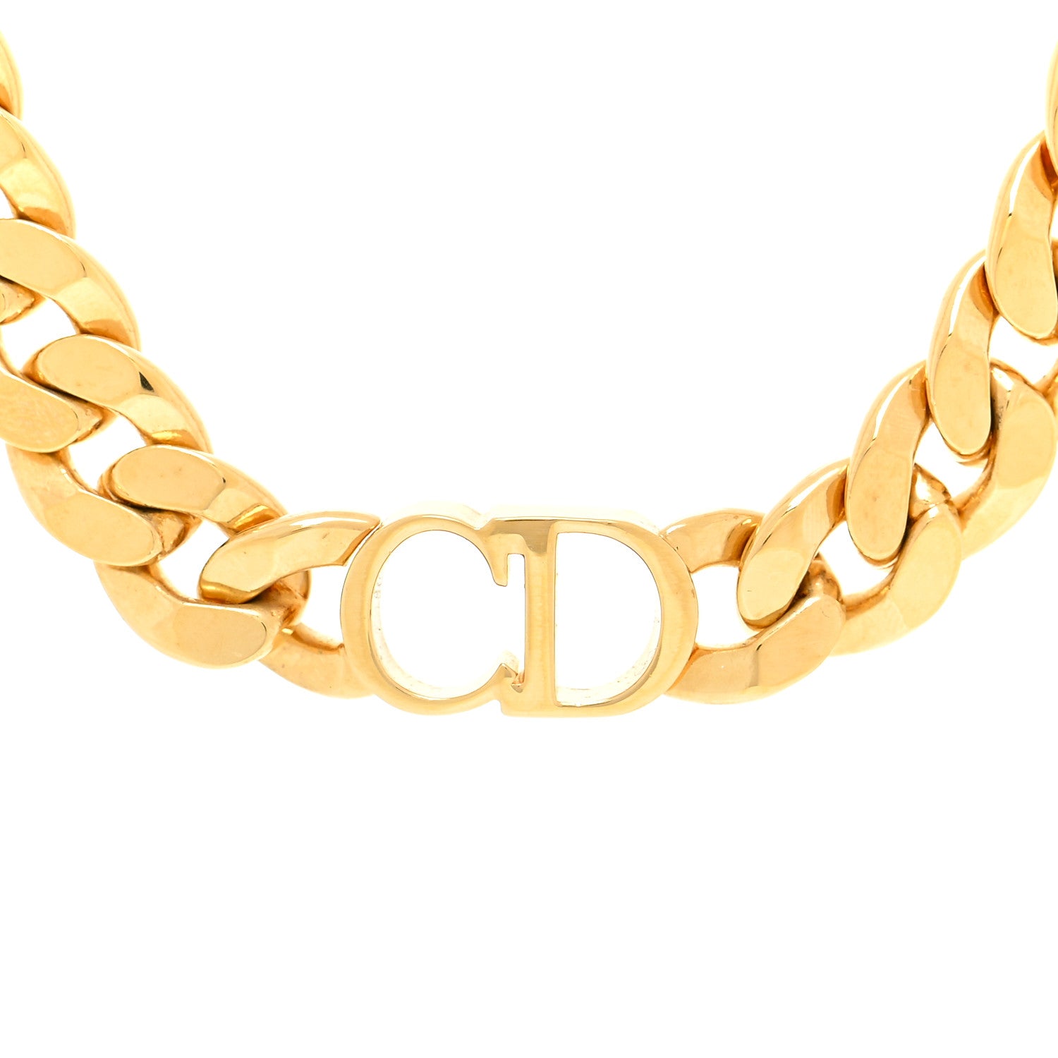 Christian Dior Metal Danseuse Etoile Chain Choker Necklace Gold 4 of 5