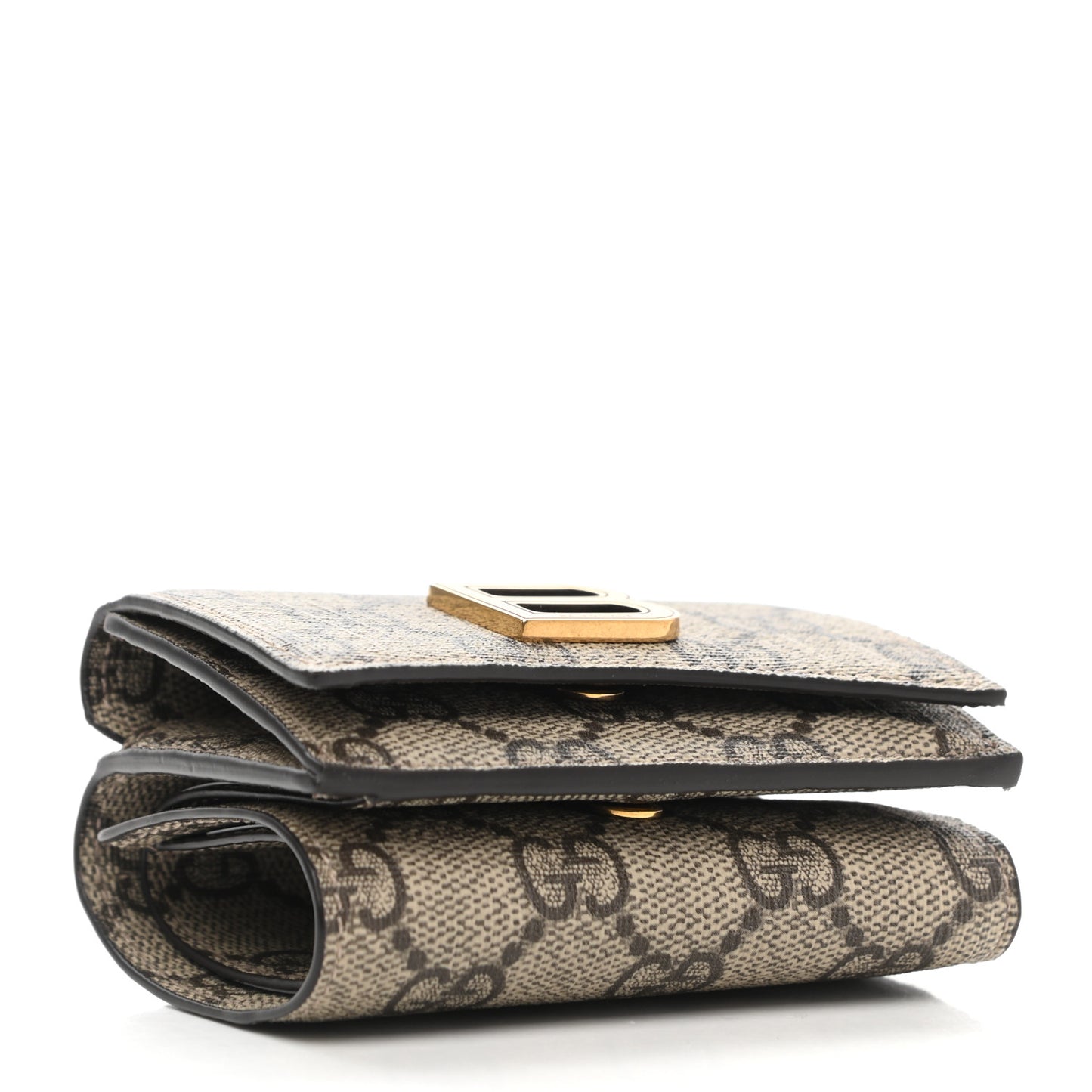 X BALENCIAGA GG Supreme Monogram Card Case Wallet Beige Ebony