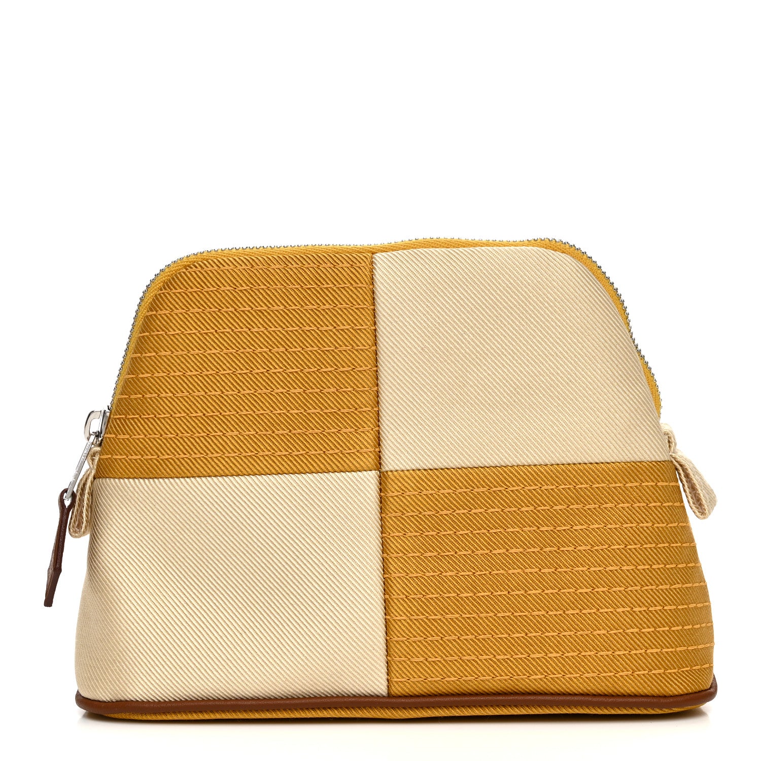 Hermes Silk Cotton Mini Mini Bolide Hippique Travel Cosmetic Pouch Ocre 1 of 7