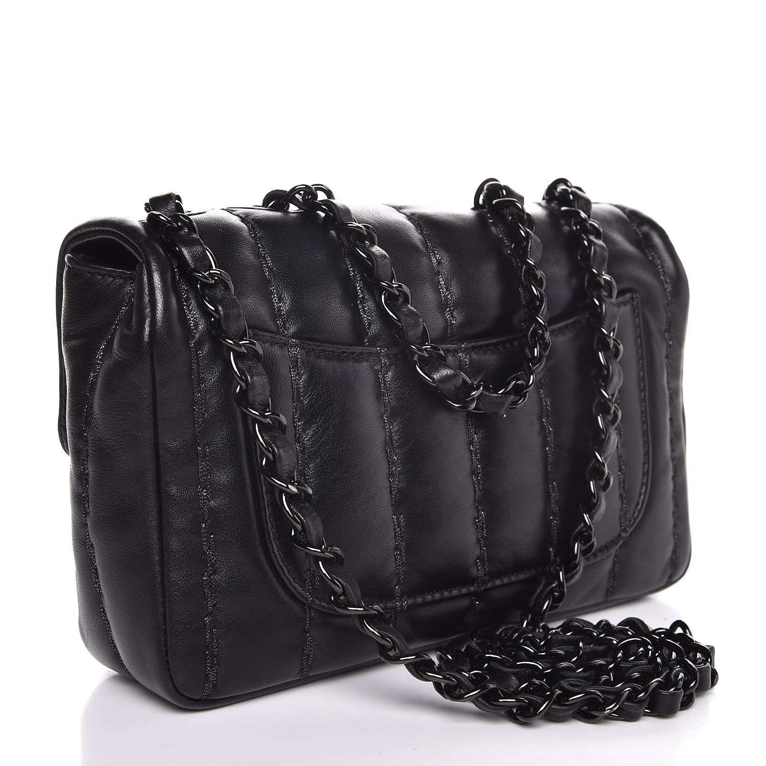 Chanel Lambskin Vertical Stitched Mini Flap Black 3 of 8