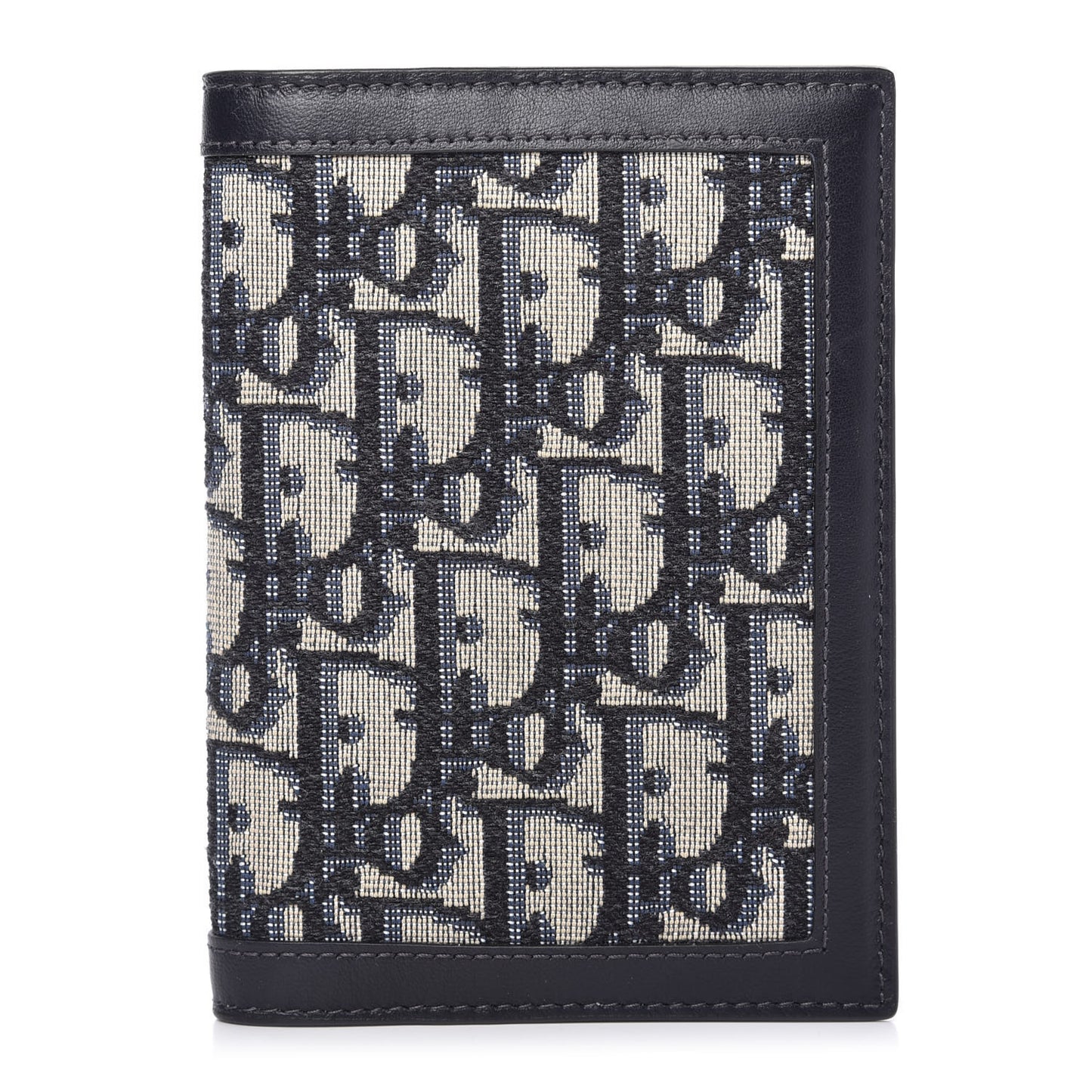 Calfskin Oblique Passport Holder Blue