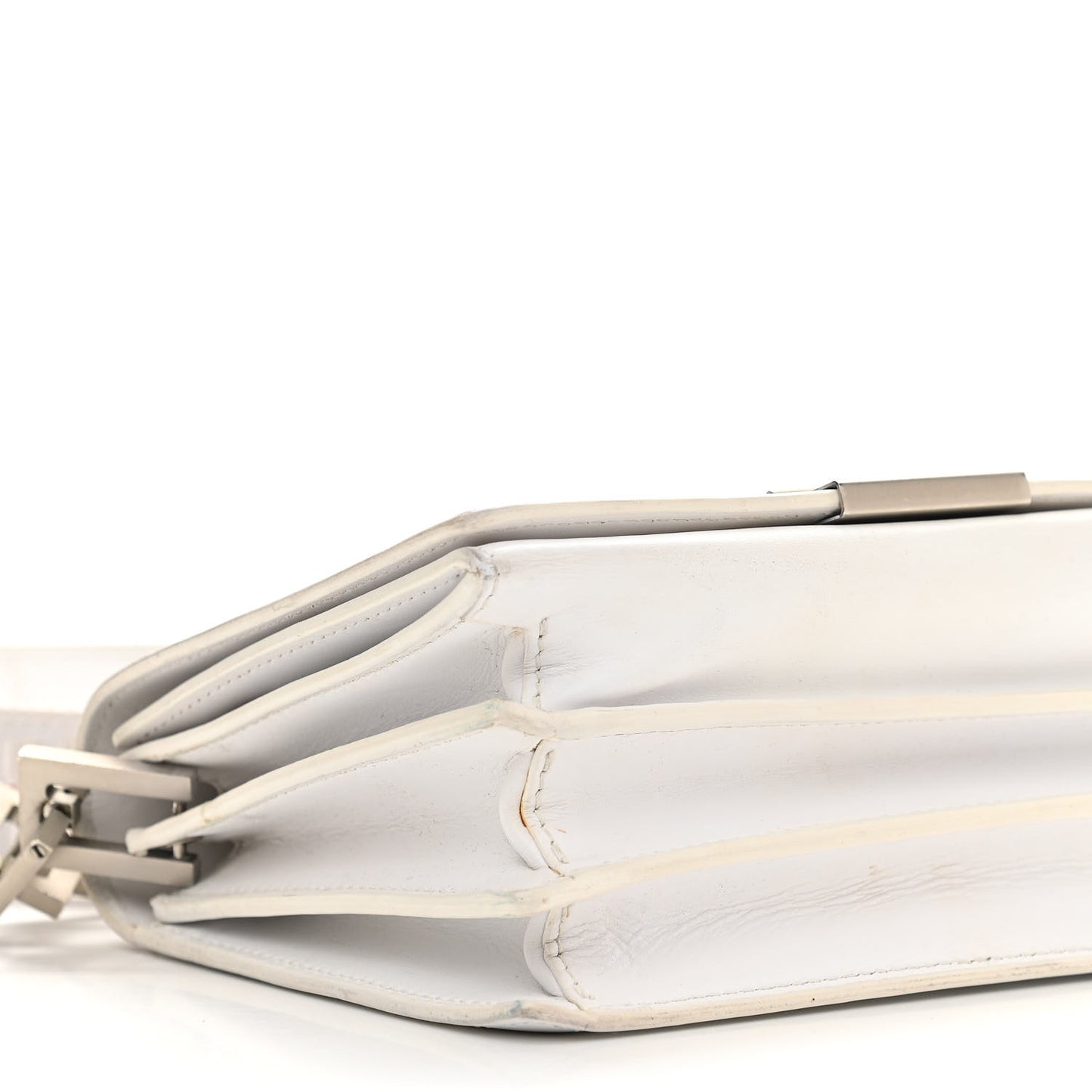 Calfskin Binder Clip Bag White