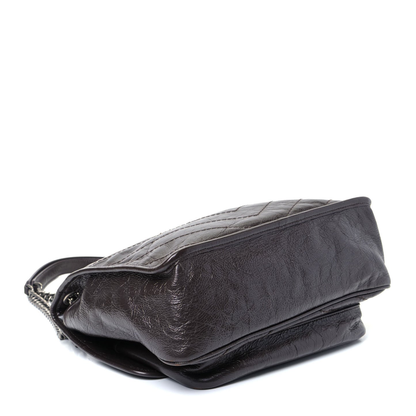 Crinkled Calfskin Matelasse Monogram Medium Niki Chain Satchel Tulip