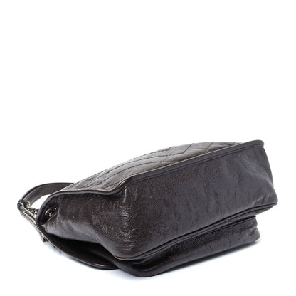 Saint Laurent Crinkled Calfskin Matelasse Monogram Medium Niki Chain Satchel Tulip 2 of 4