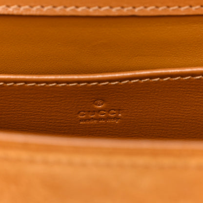 Gucci Suede Shearling Horsebit Mini 1955 Shoulder Bag Honey Beige Milk 8 of 13