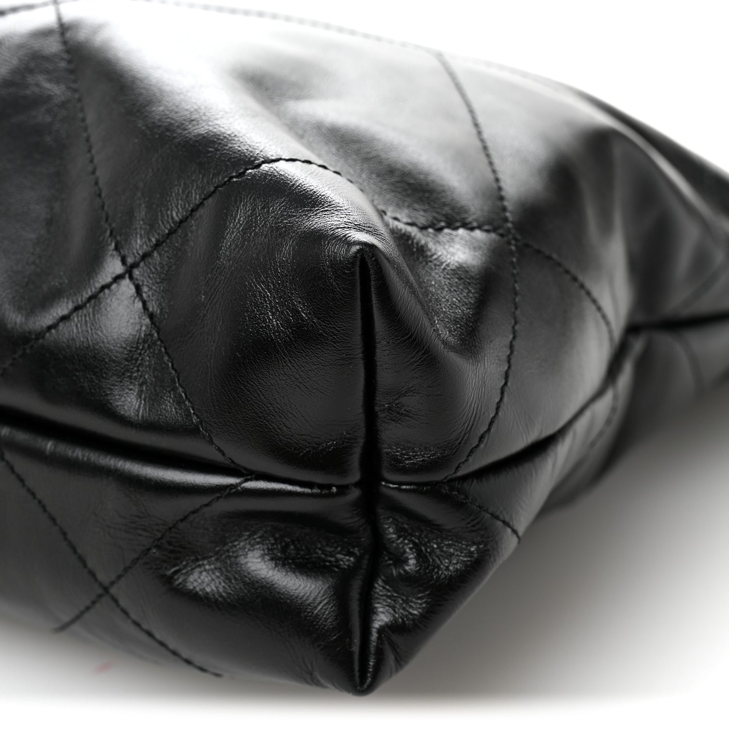 Shiny Calfskin Quilted Small Chanel 22 Black