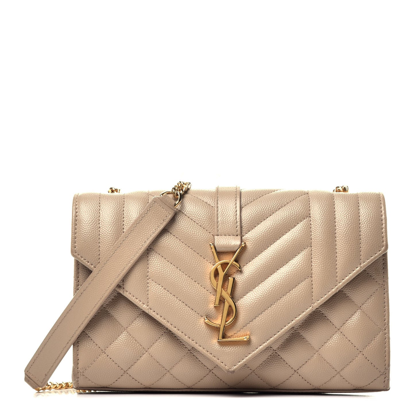Grain De Poudre Tri-Quilt Monogram Small College Bag Dark Beige