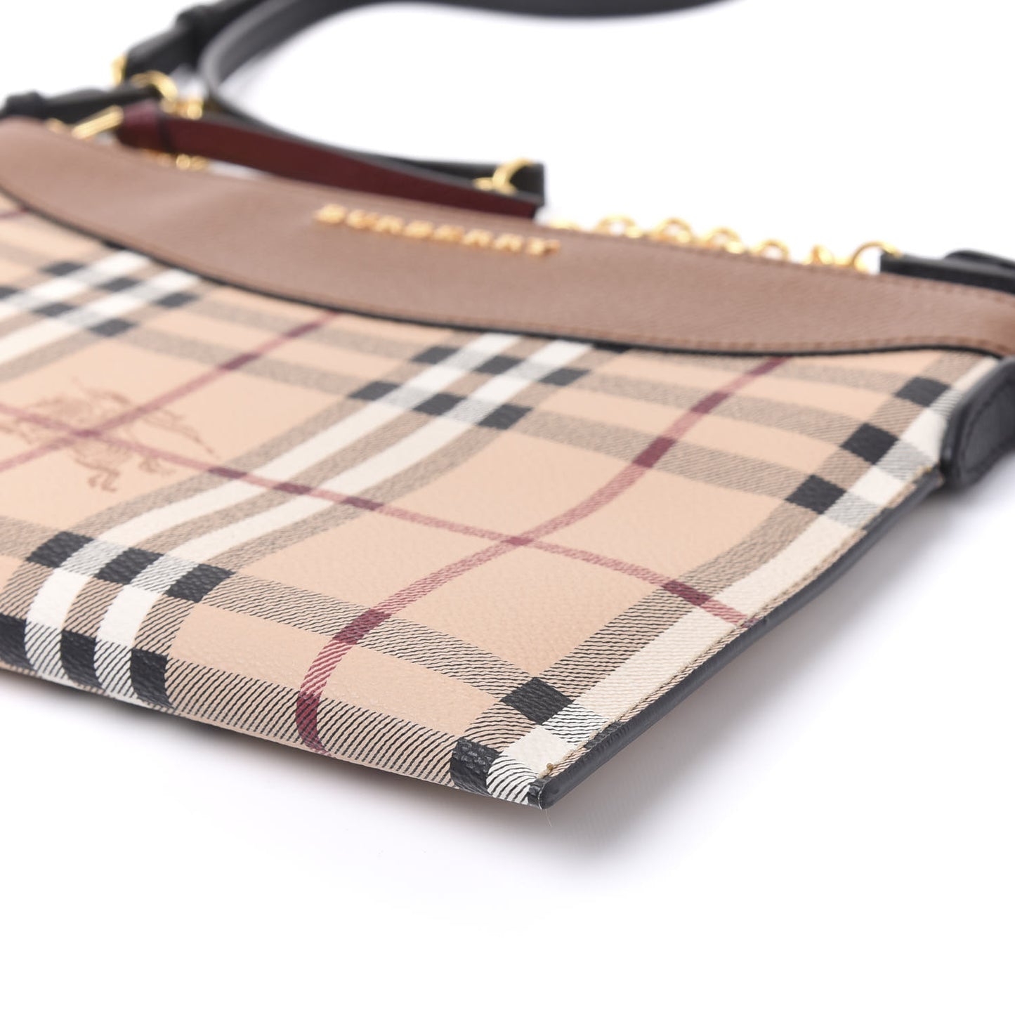 Haymarket Check Peyton Crossbody Clutch Bag Toffee