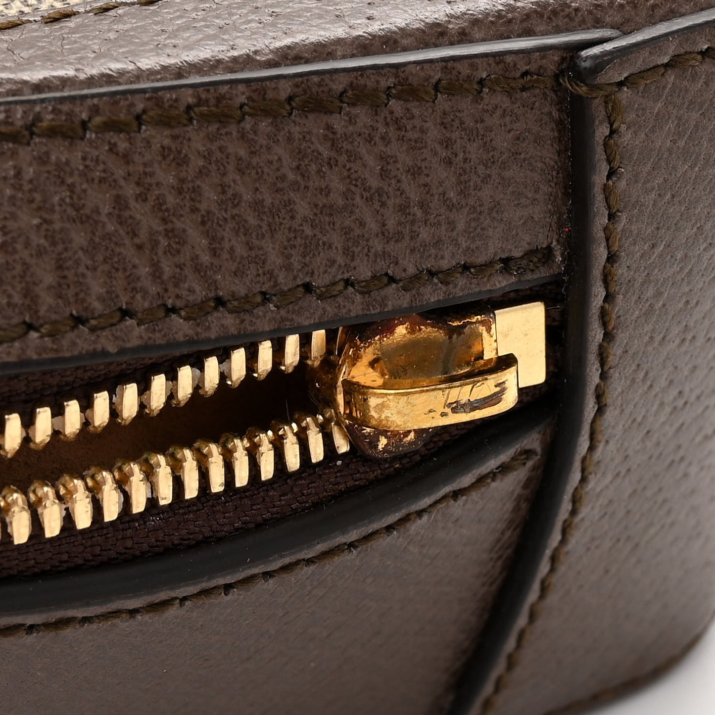 GG Supreme Monogram Web Small Ophidia Top Handle Shoulder Bag Brown