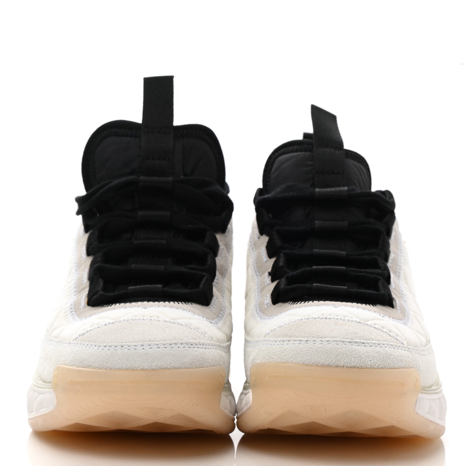 Chanel Velvet Calfskin Mixed Fibers CC Sneakers 37.5 Ivory Black 2 of 9