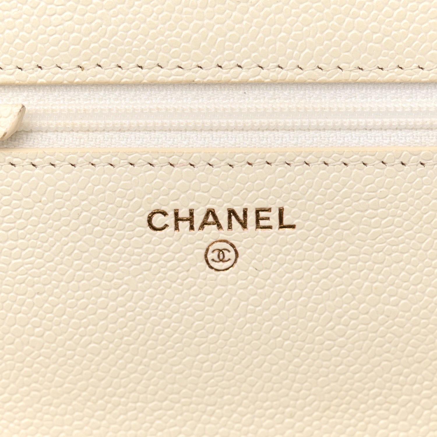 Chanel Shiny Caviar Quilted Chain Melody Wallet on Chain WOC White 6 of 14