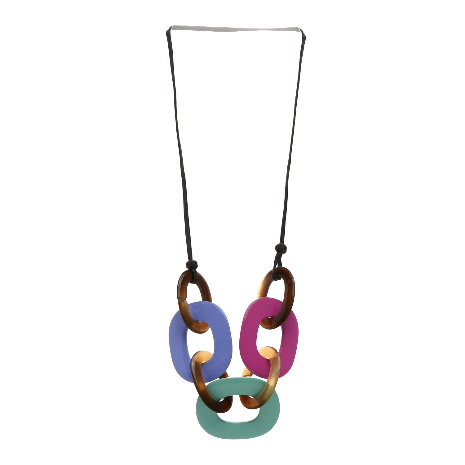 Hermes Lacquered Wood Buffalo Horn Karamba Necklace 3 of 8