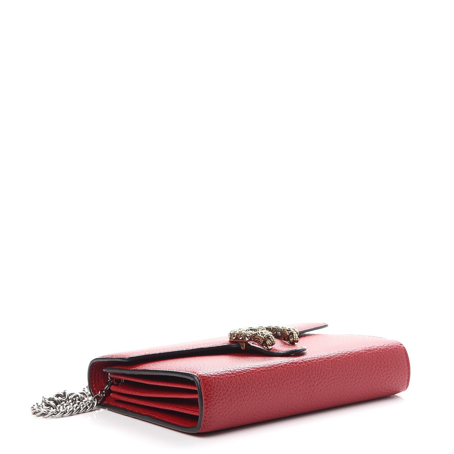 Gucci Calfskin Mini Dionysus Chain Wallet Hibiscus Red 4 of 14