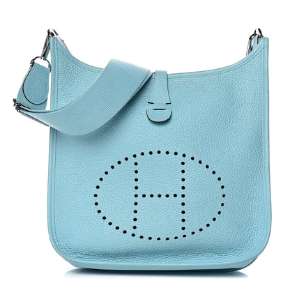 Hermes Taurillon Clemence Evelyne III PM Bleu Atoll 1 of 12