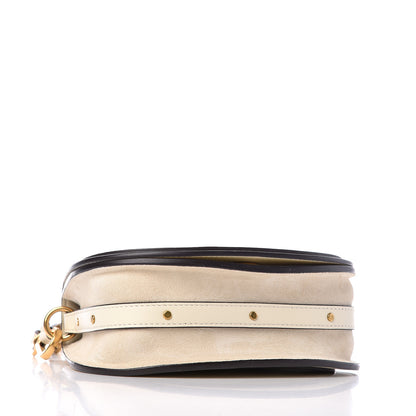 Chloe Calfskin Suede Small Nile Bracelet Bag Off White 4 of 10