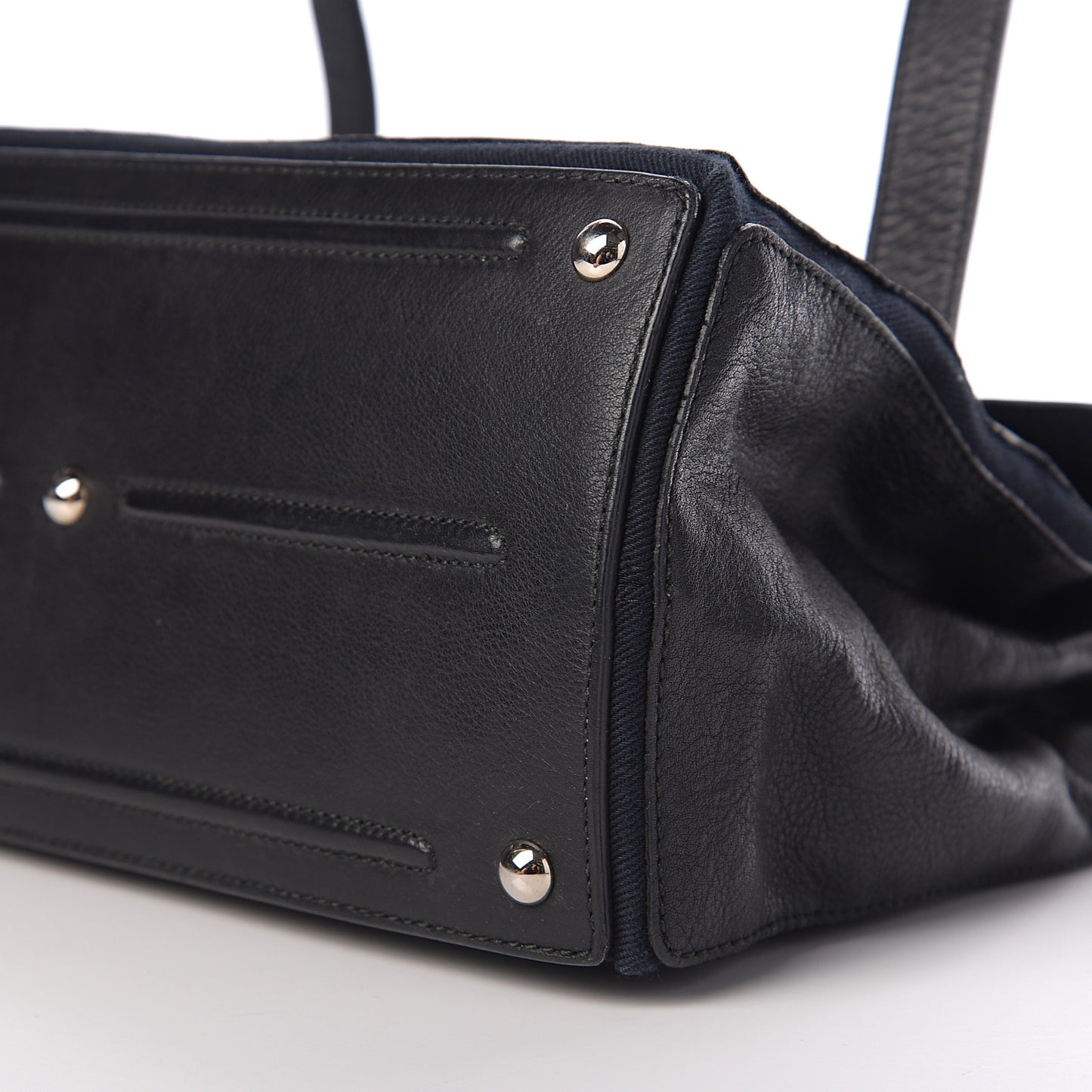 Calfskin Canvas Medium Muse Two Black