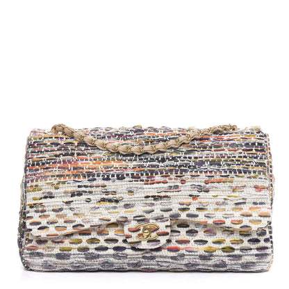 Chanel Tweed Quilted Cuba Single Flap Ecru Orange Lilac 1 of 10