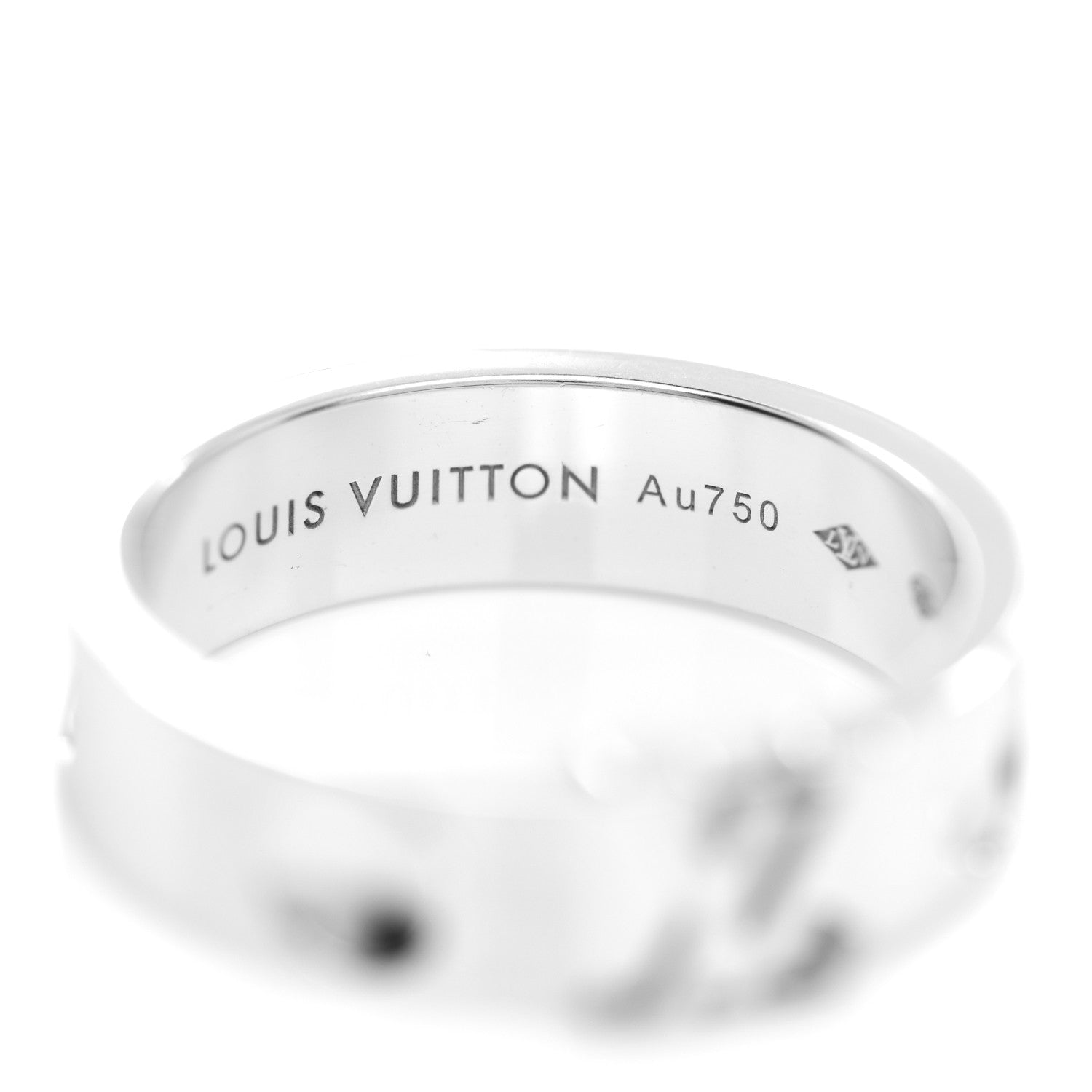Louis Vuitton 18K White Gold Empreinte LV Ring 53 6.25 5 of 6