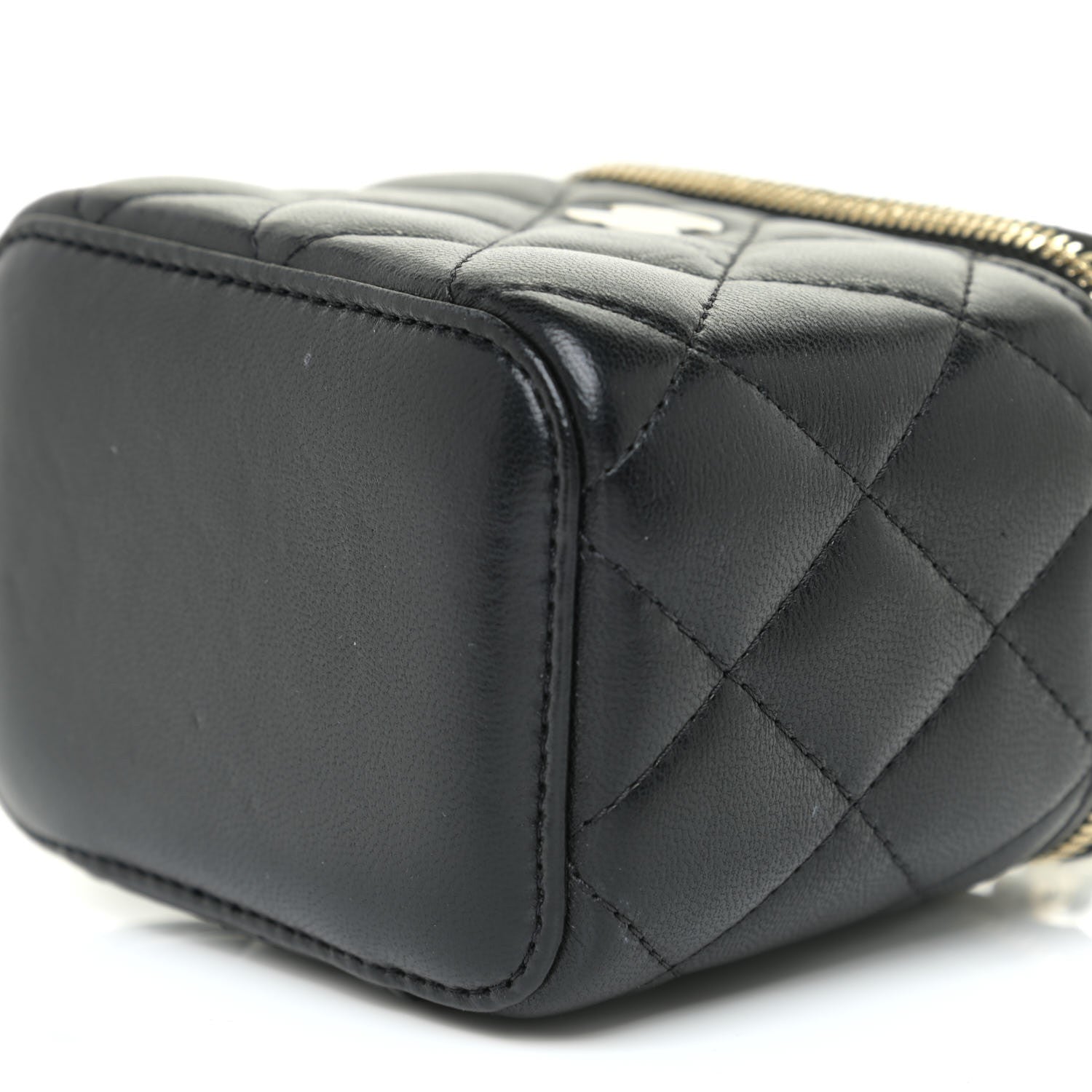 Chanel Lambskin Quilted Mini Vanity Case With Chain Black 10 of 20