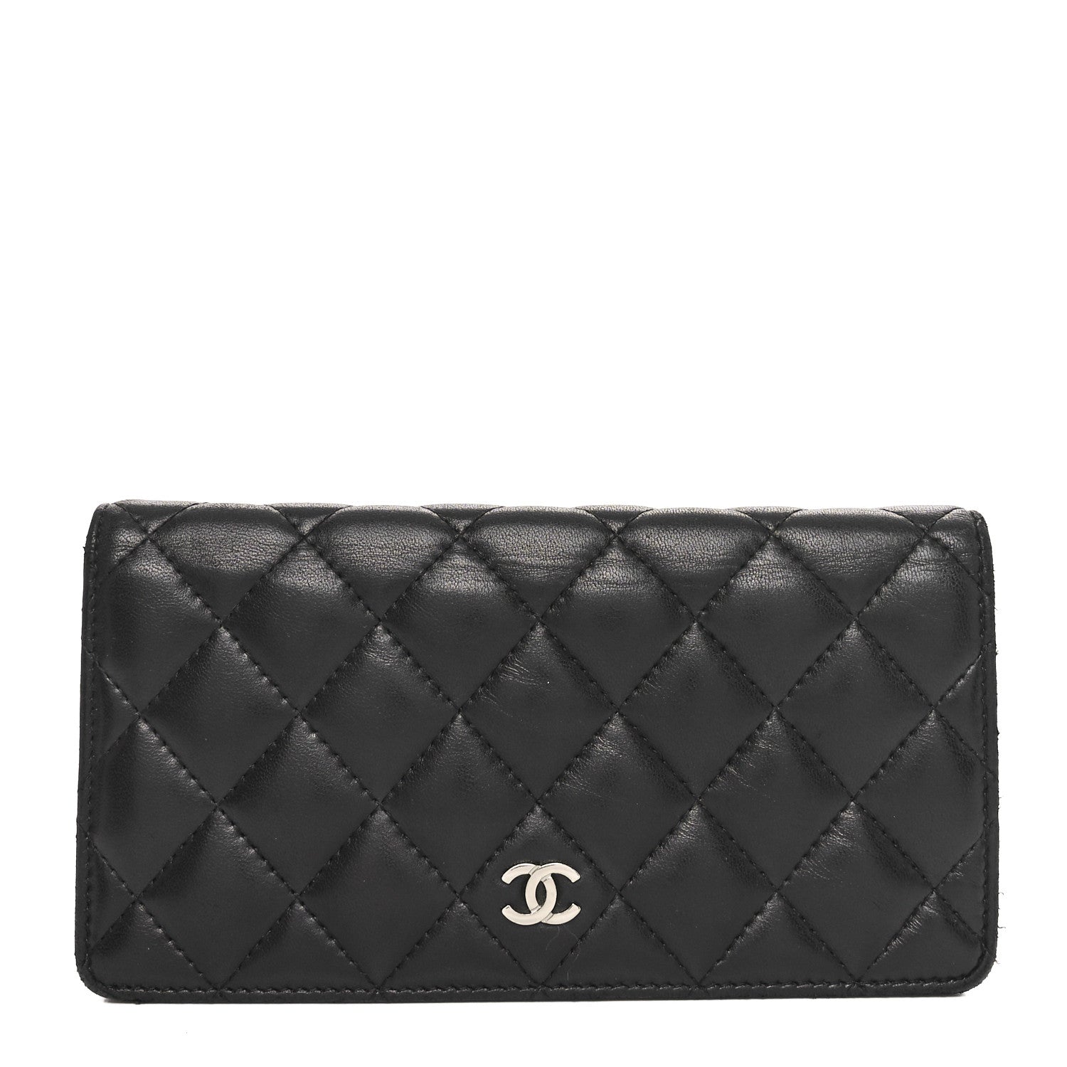 Chanel Lambskin Quilted Yen Wallet Black 1 of 11