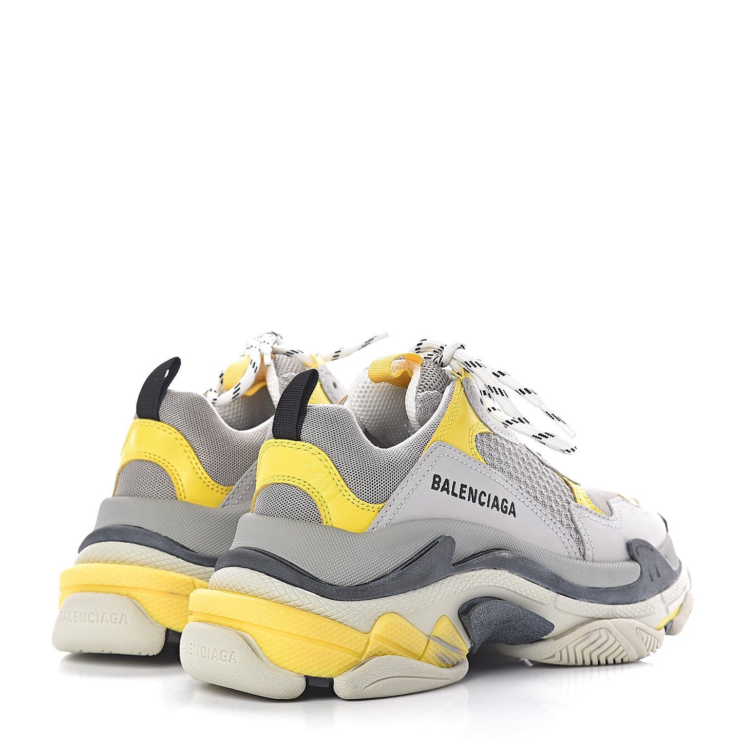Fabric Mesh Womens Triple S Sneakers 37 Yellow Grey White