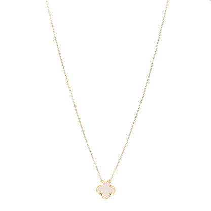 Van Cleef & Arpels 18K Yellow Gold Mother of Pearl Vintage Alhambra Pendant Necklace 1 of 5