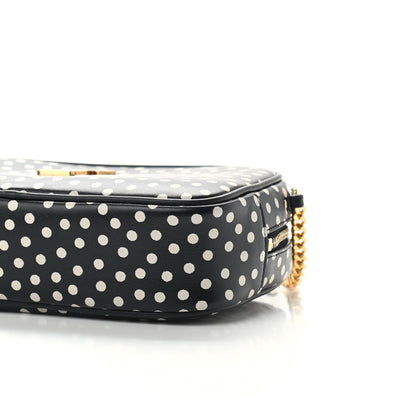 Saint Laurent Calfskin Printed Polka Dot Mini Lou Camera Bag Black Crema Soft 9 of 9