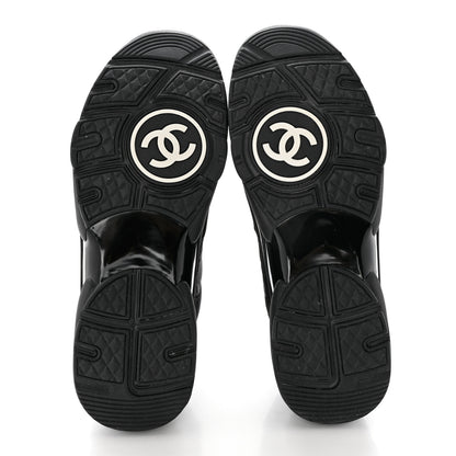 Chanel Fabric Calfskin Suede CC Sneakers 40.5 Black 5 of 8