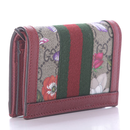 Gucci GG Supreme Monogram Flora Web Ophidia Card Case Red 3 of 9