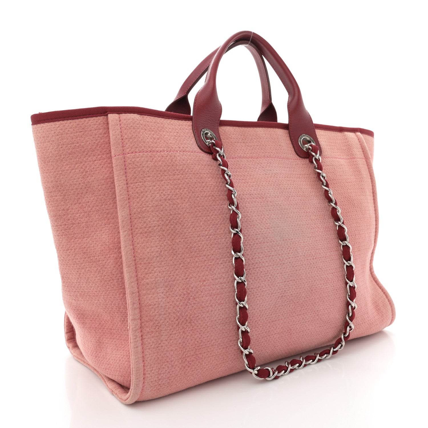 Chanel Canvas Medium Deauville Tote Red 3 of 14